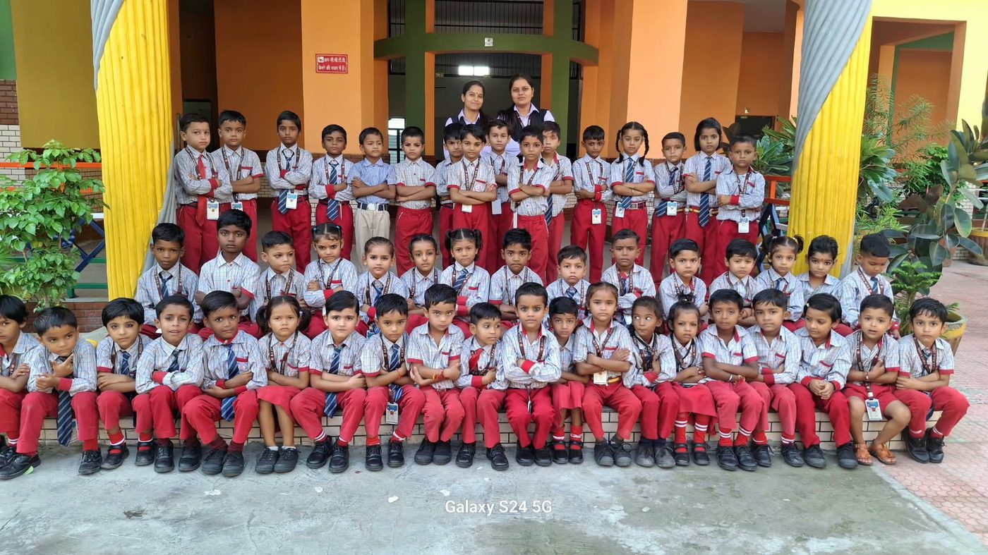 Nursery students of BKJM Public School with their teachers