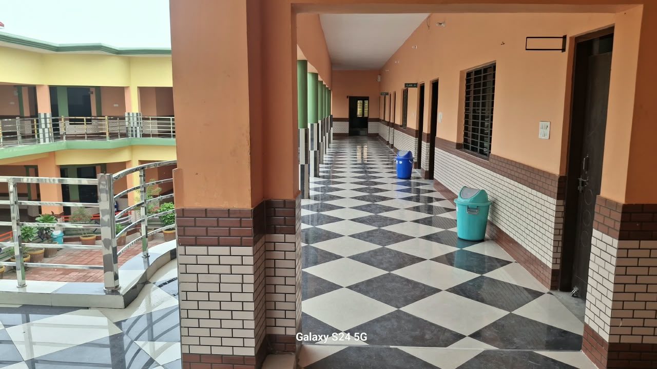 Upper-floor corridor of the school building