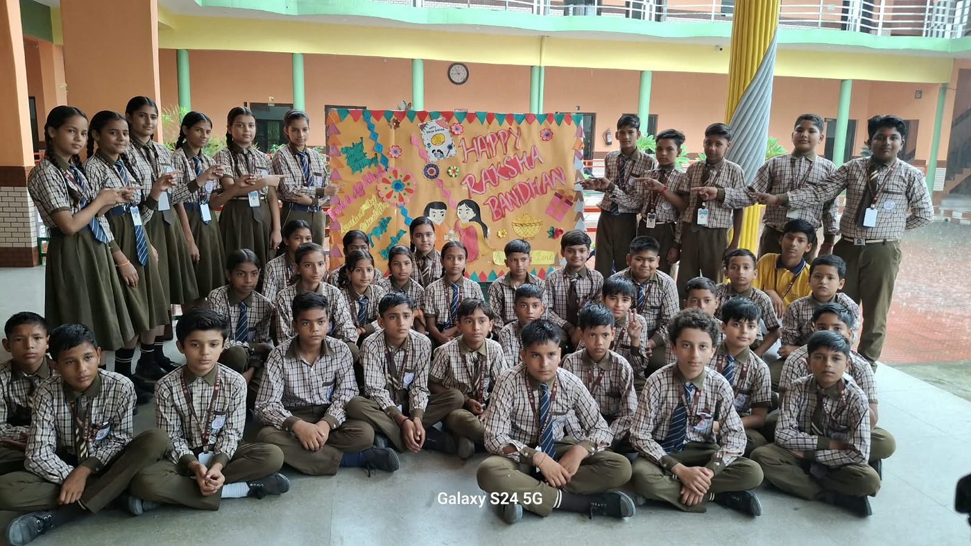 Students celebrating Raksha Bandhan